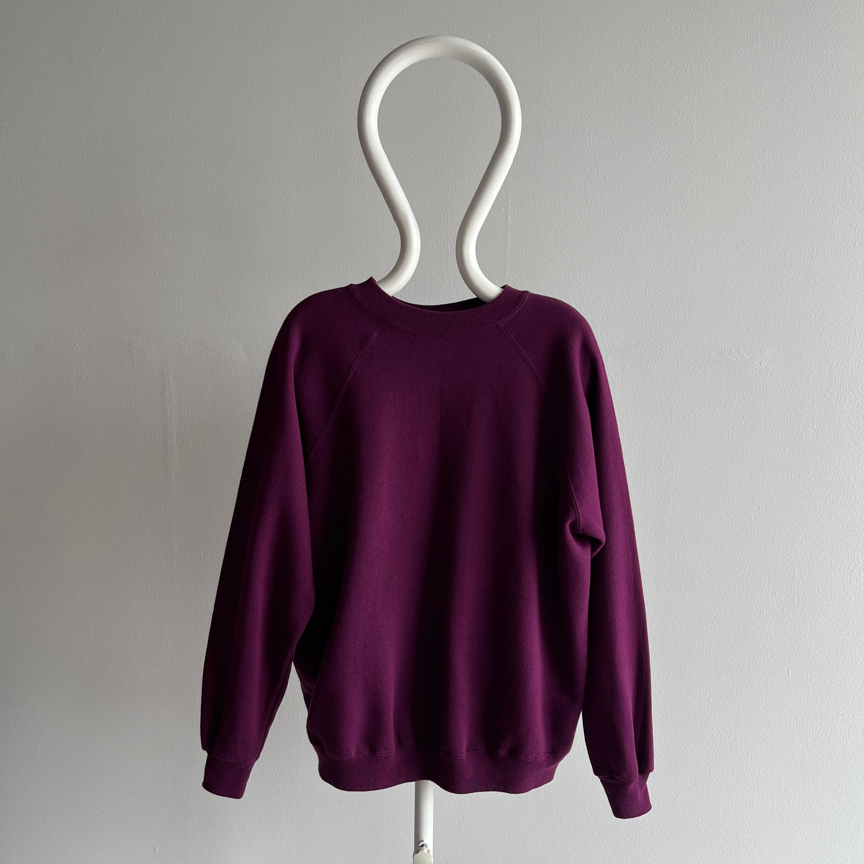 1980s Dark Purple Raglan Sweatshirt by HHW