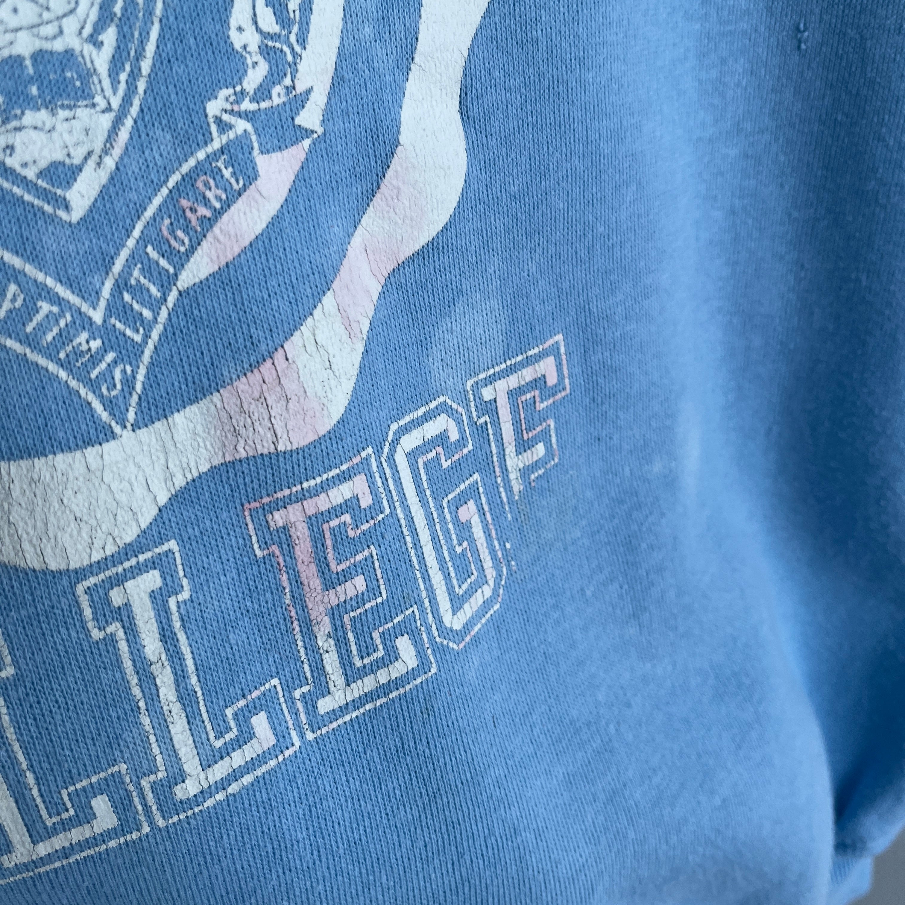 1970s Marist College Stained and Worn Sweatshirt - Holes