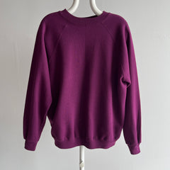 1980s Dark Purple Raglan Sweatshirt by HHW