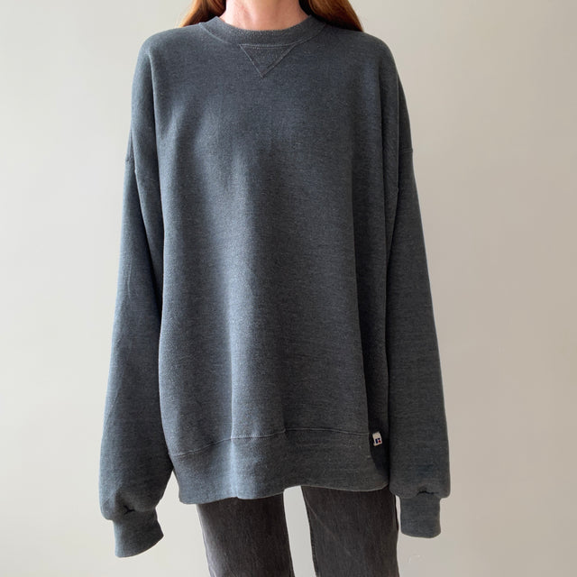 1990s Deep Gray Larger Single V Sweatshirt by Russell