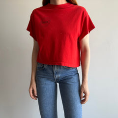 1980s Red Forenza Crop Top