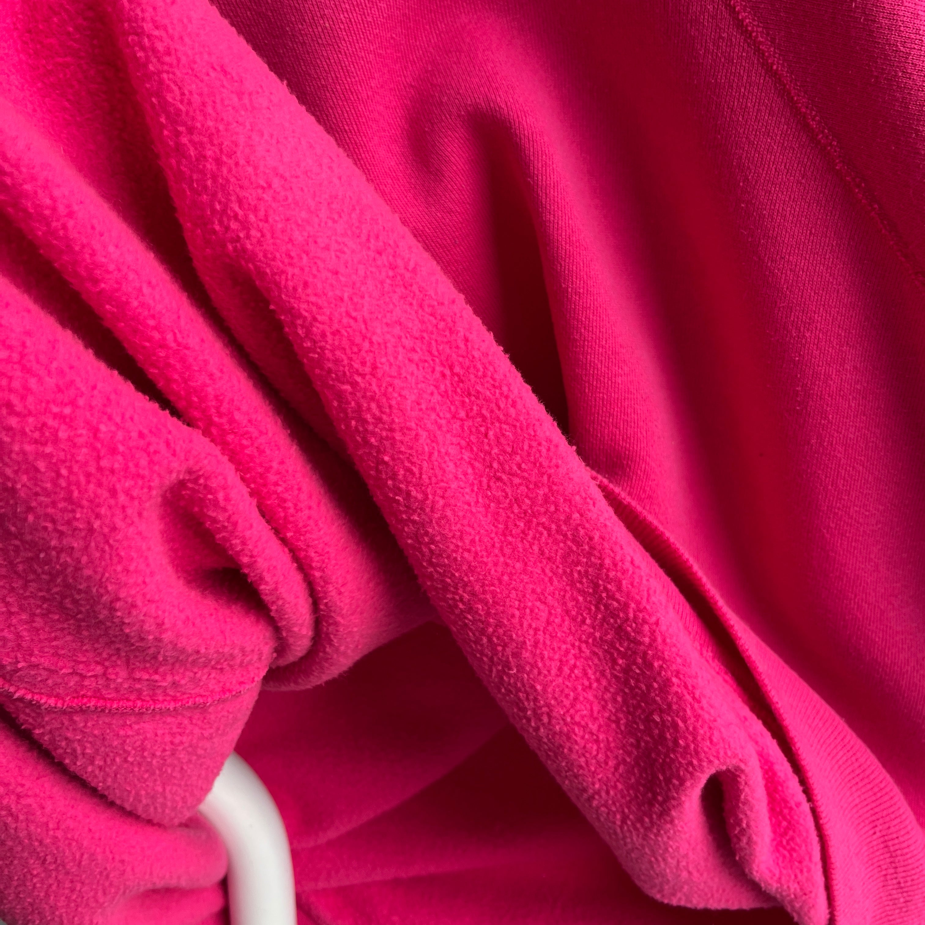 1980/90s OSFMany Neon Pink Sweatshirt with Shorter Long Sleeves - Big Time Swoon