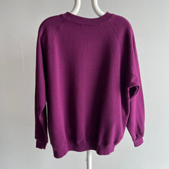 1980s Dark Purple Raglan Sweatshirt by HHW