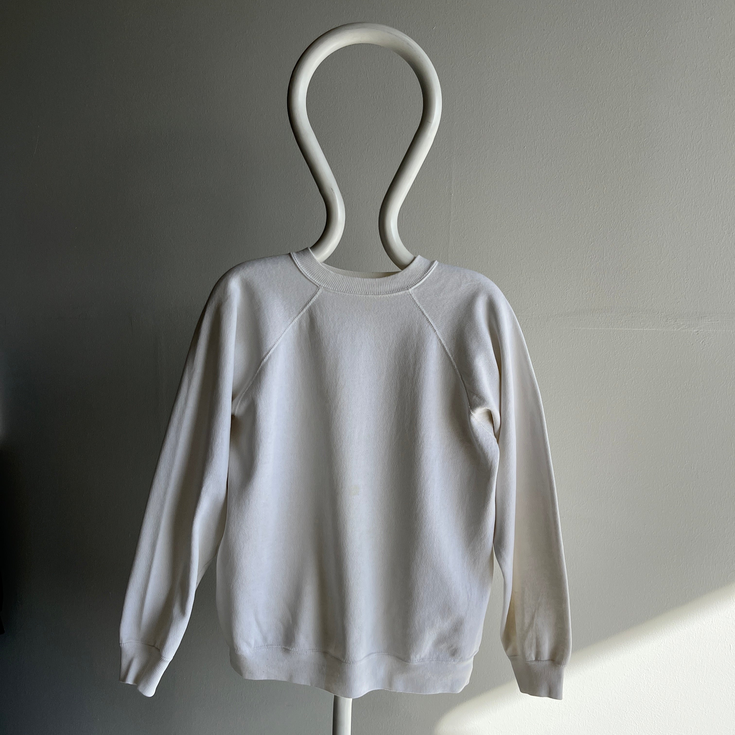 1990s Blank White Raglan by Hanes