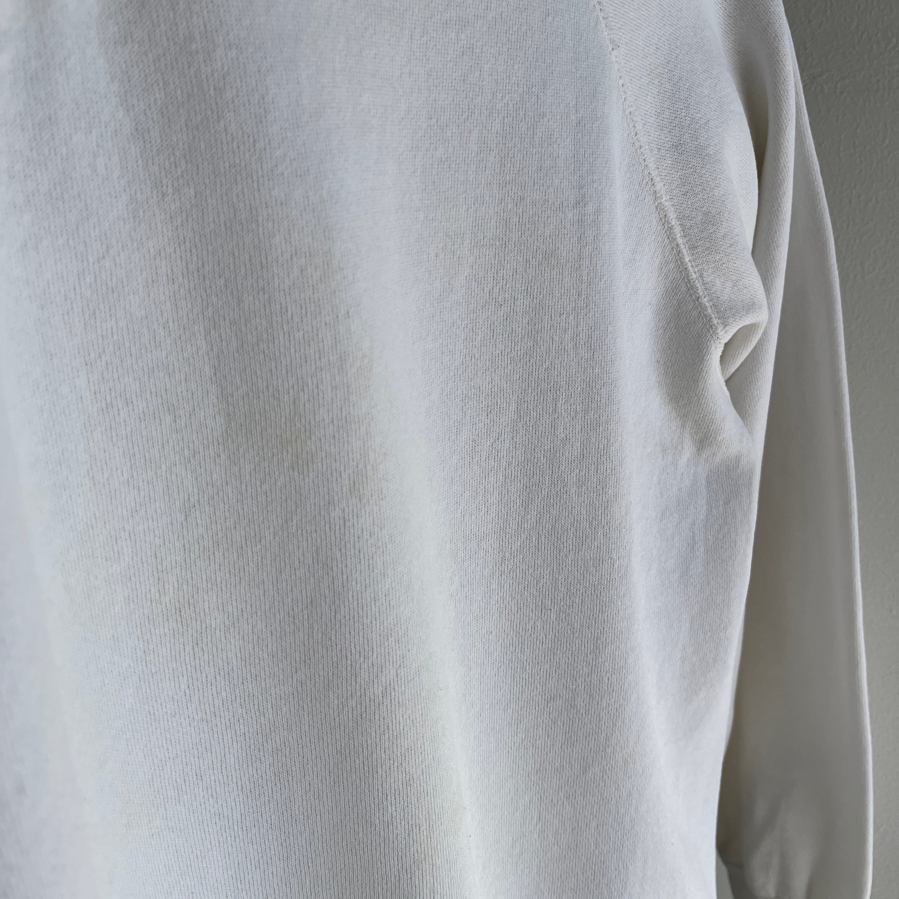 1990s Blank White Raglan by Hanes