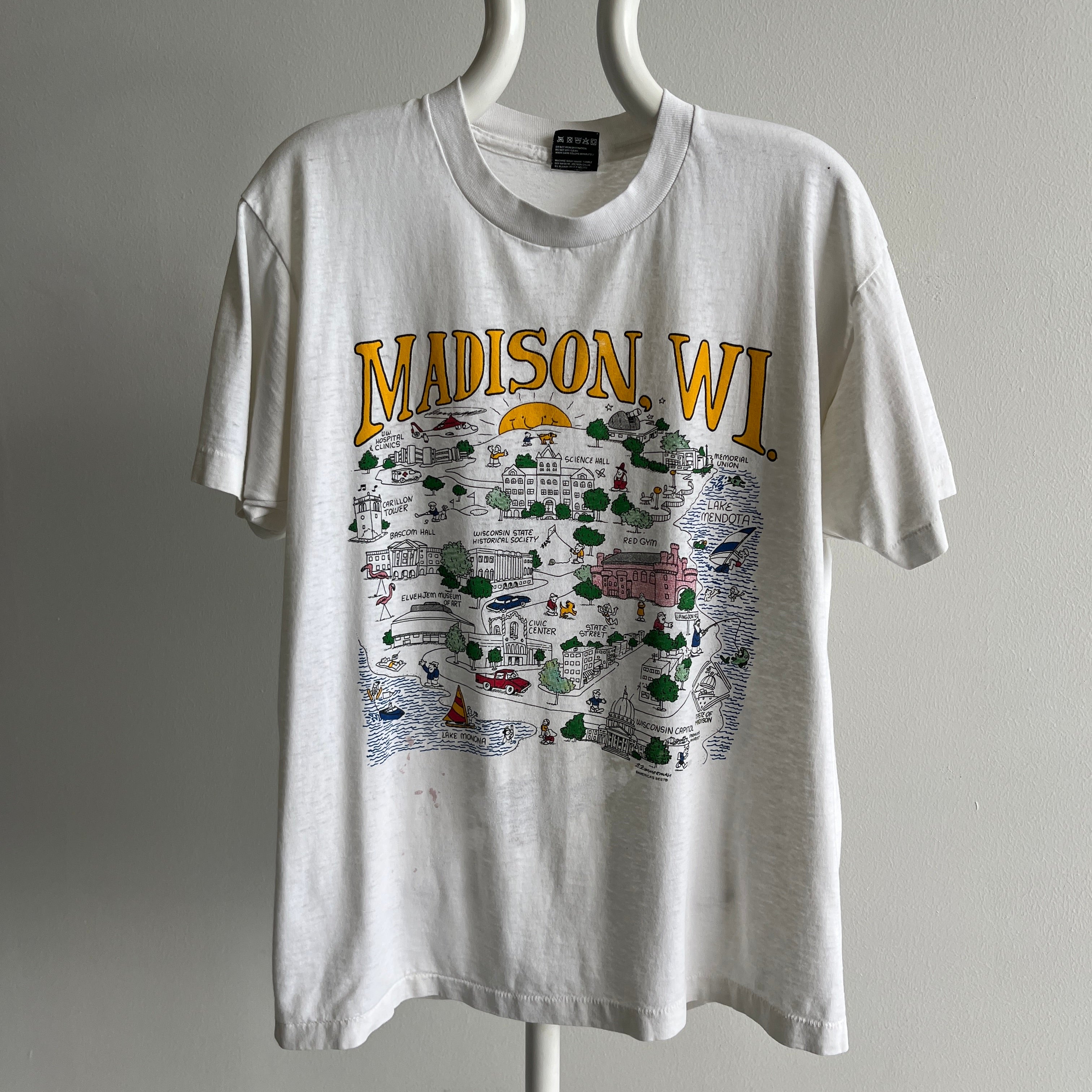 1980s Incredible Madison, Wisconsin Almost Paper Thin Front and Back T-Shirt