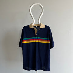 1980s Rainbow Polo T-Shirt - So Good