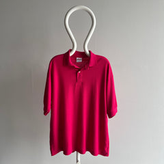 2000s Hot Pink Relaxed Fit Thin Polo Shirt
