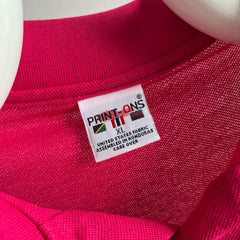 2000s Hot Pink Relaxed Fit Thin Polo Shirt