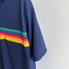 1980s Rainbow Polo T-Shirt - So Good