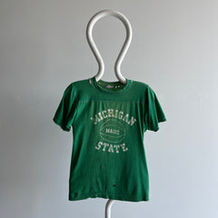 1970s Nicely Destroyed Michigan State Football T-Shirt by Wolf !!!!