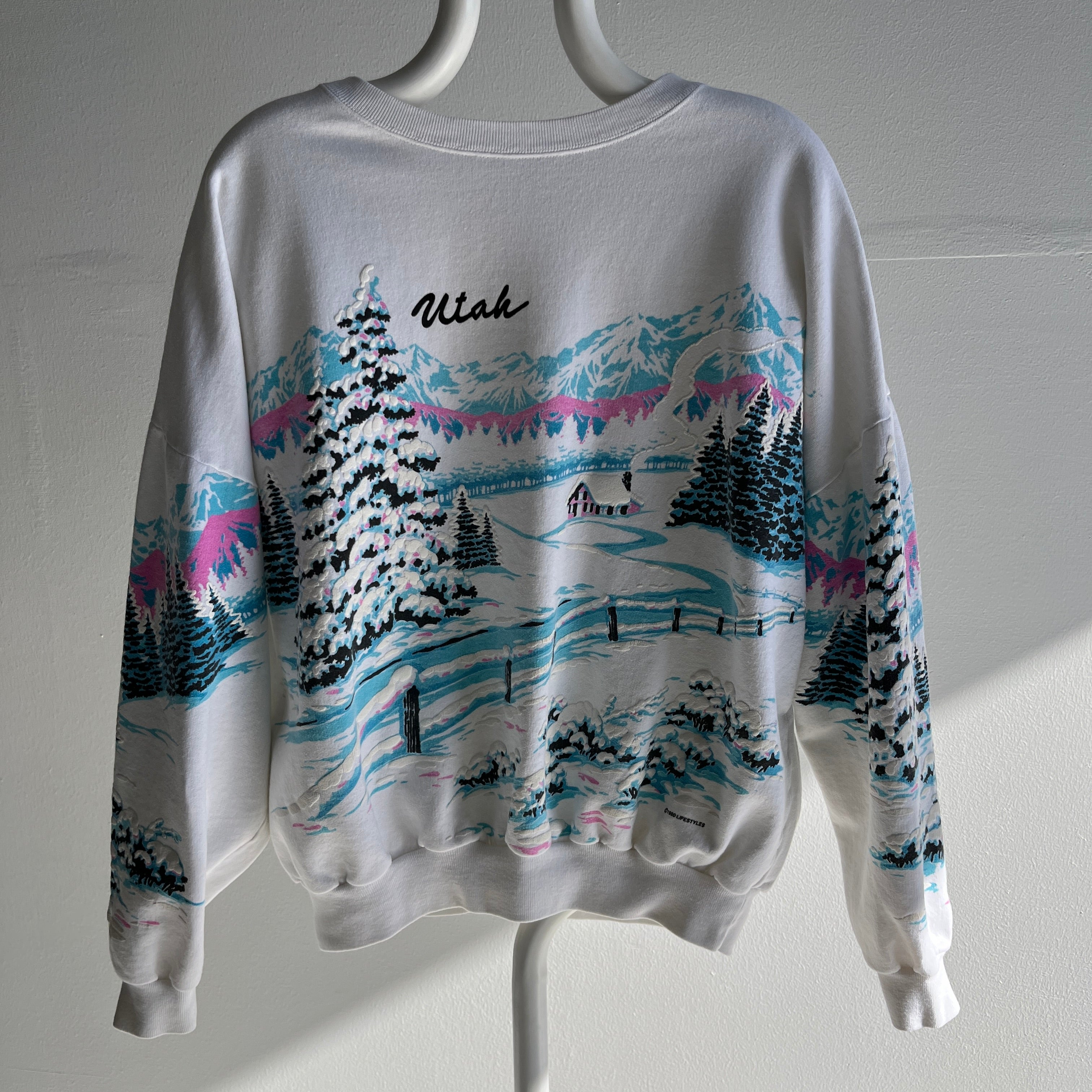 1990 Utah Winter Scape Wrap Around Sweatshirt