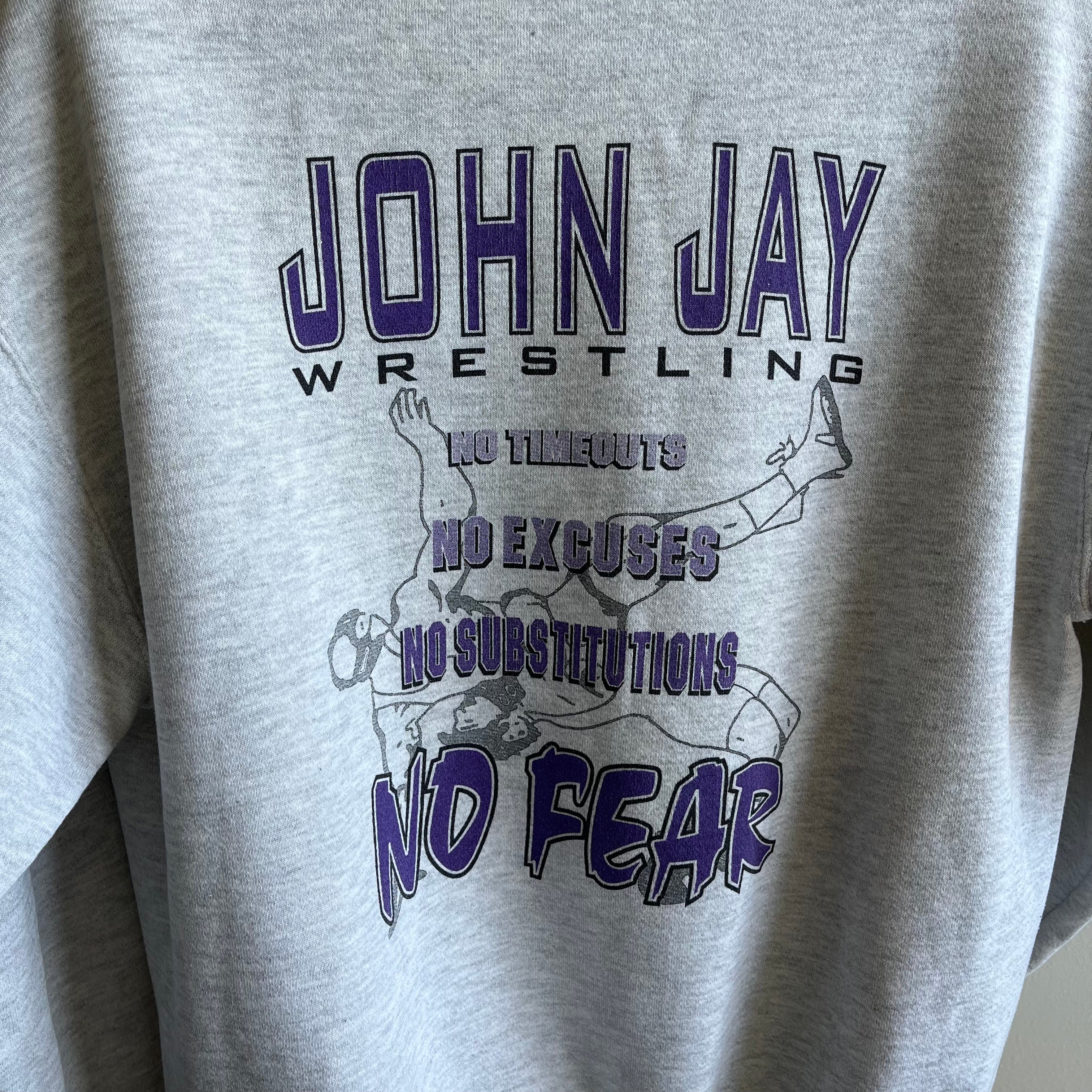 1990s John Jay Wrestling Front and Back Sweatshirt