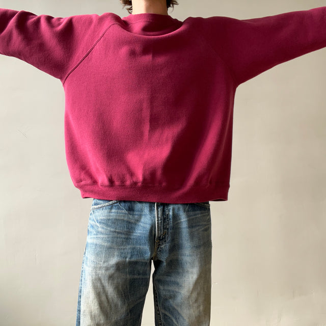 1990s Blank Burgundy Raglan Sweatshirt