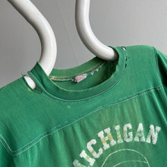 1970s Nicely Destroyed Michigan State Football T-Shirt by Wolf !!!!