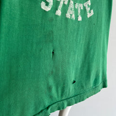 1970s Nicely Destroyed Michigan State Football T-Shirt by Wolf !!!!