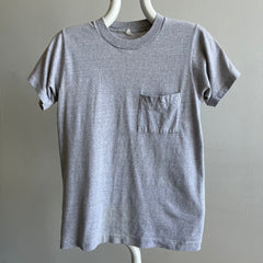 1980s Blank Gray Selvedge Pocket T-Shirt