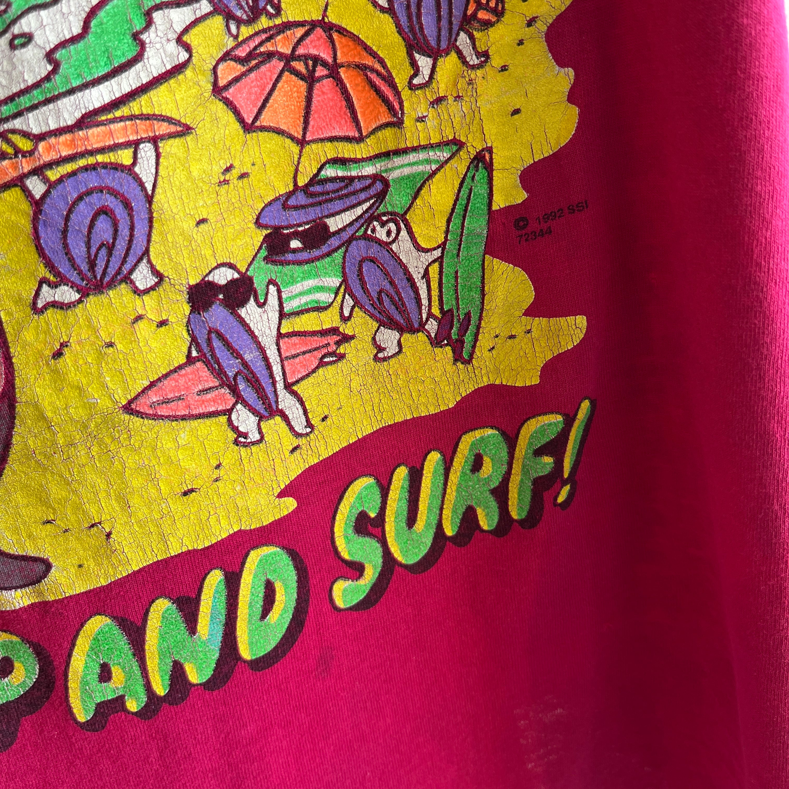 1992 Sharky's Muscle Beach Beat Up T-Shirt