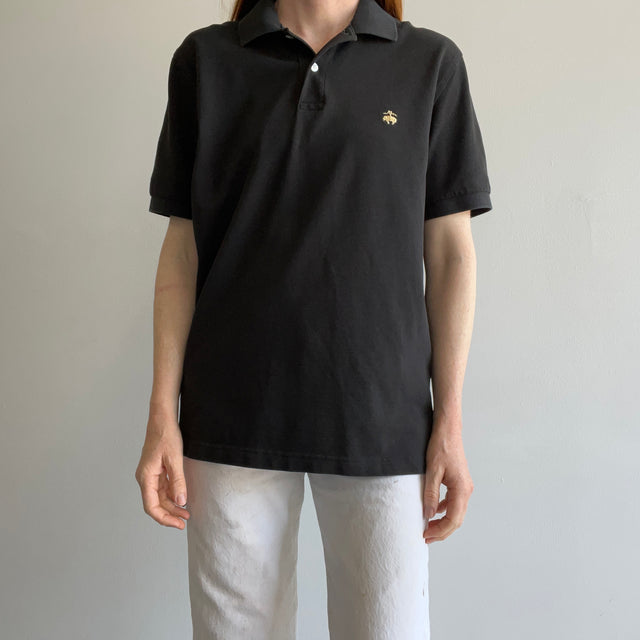 1980s Black Cotton Polo Shirt