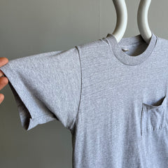 1980s Blank Gray Selvedge Pocket T-Shirt