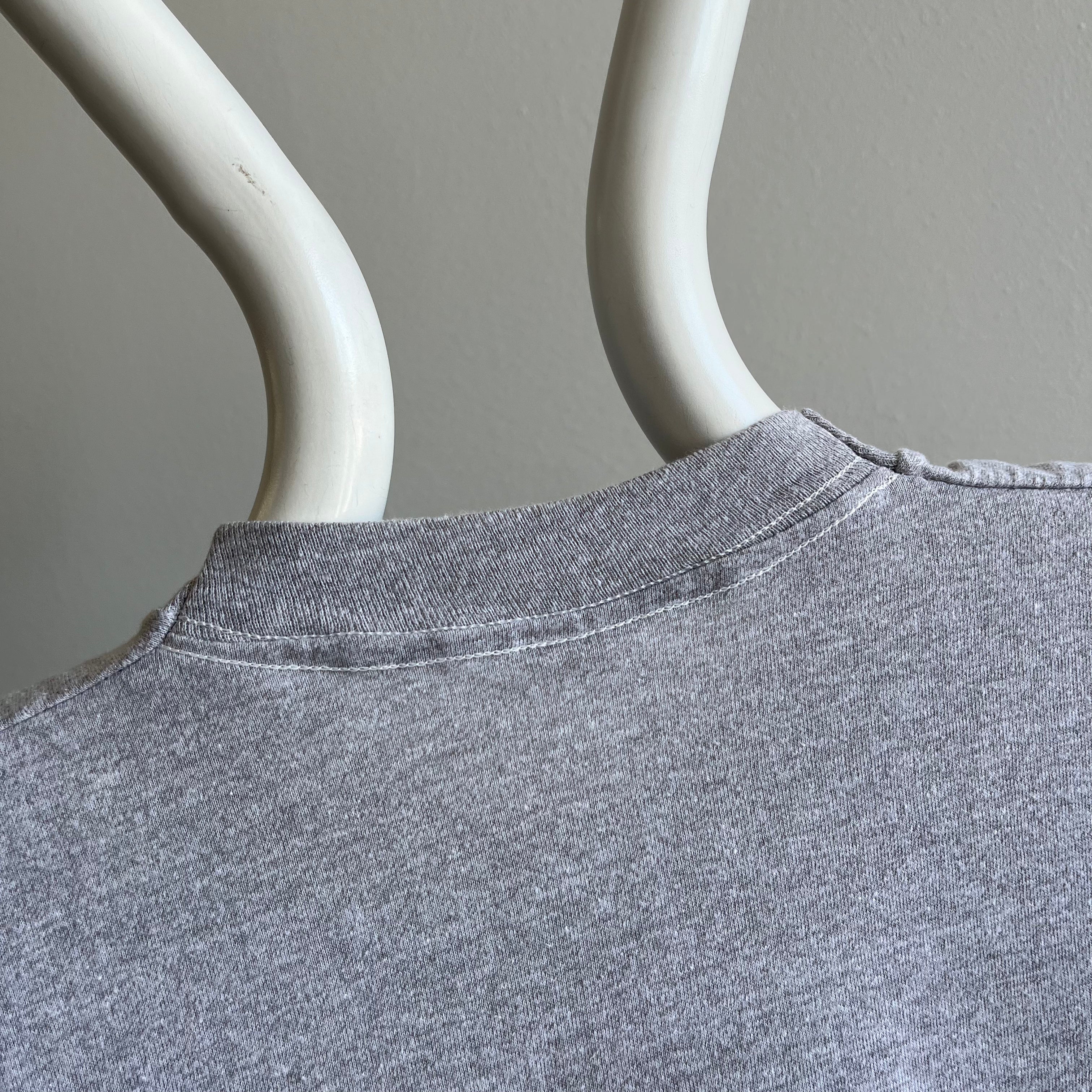 1980s Blank Gray Selvedge Pocket T-Shirt