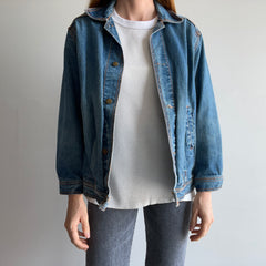 1980s Gitano Pleated Lightweight Denim Jean Jacket