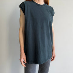 1980/90s Jerzees Cotton Faded Black Muscle Tank