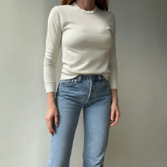 1970/80s Made in Italy Long Sleeve Super Soft and Fitted Off White