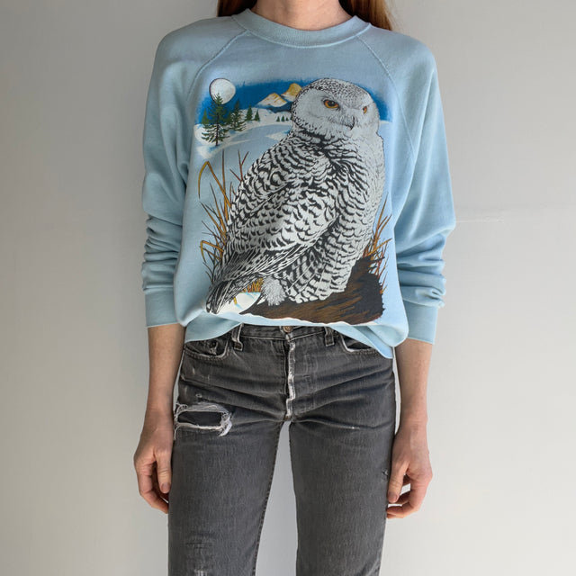 1980s Thinned Out Owl Sweatshirt by Bassett Walker