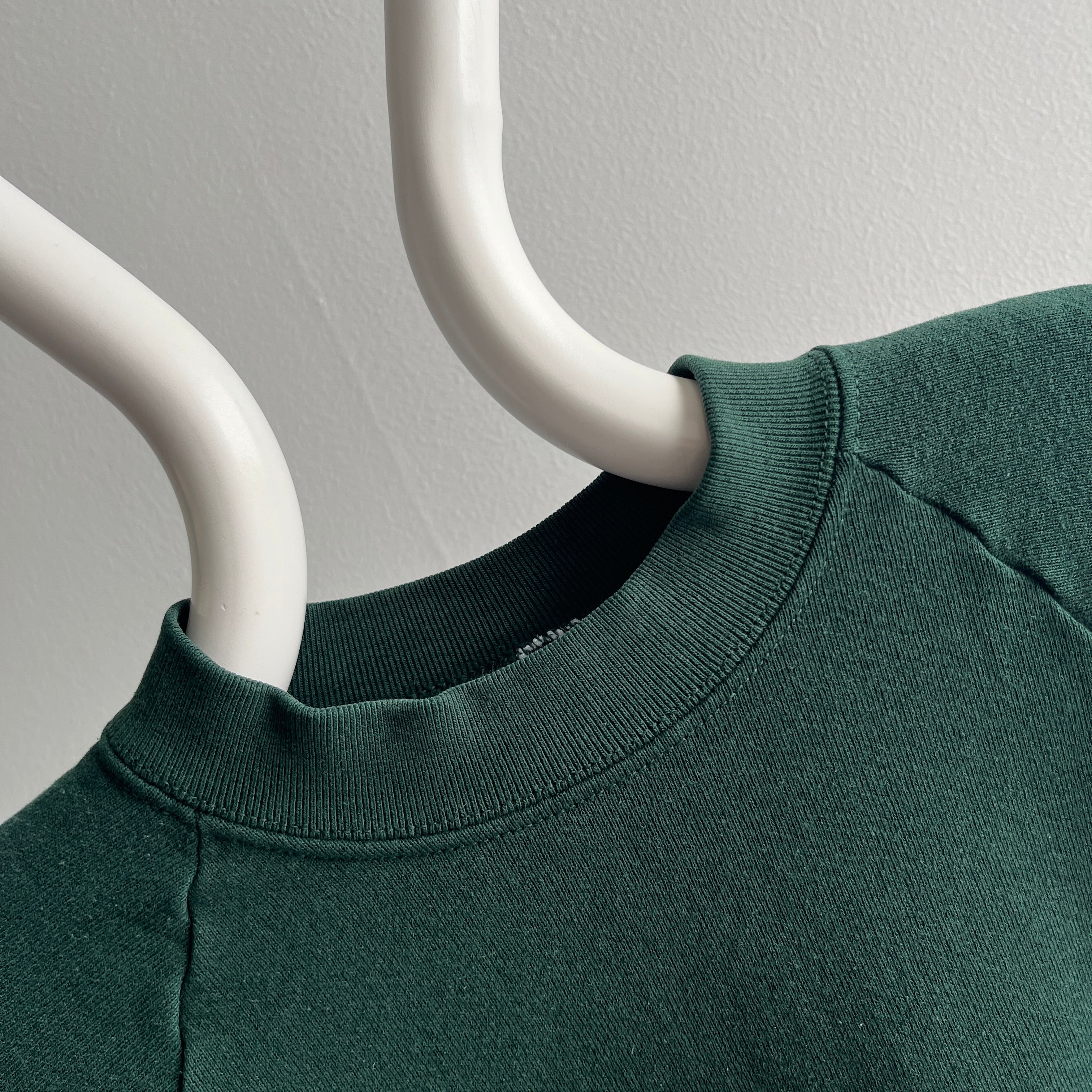 1980s Fir Green Blank Sweatshirt by FOTL - THIS