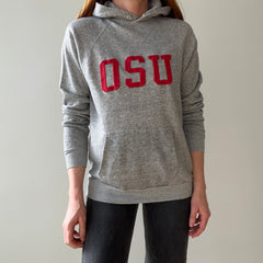 1970/80s OSU Ohio State University Thinned Out, Tattered And Worn Pullover Hoodie