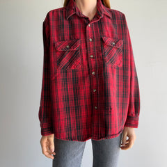 1990s Five Brothers Red and Black Dreamy Cotton Flannel