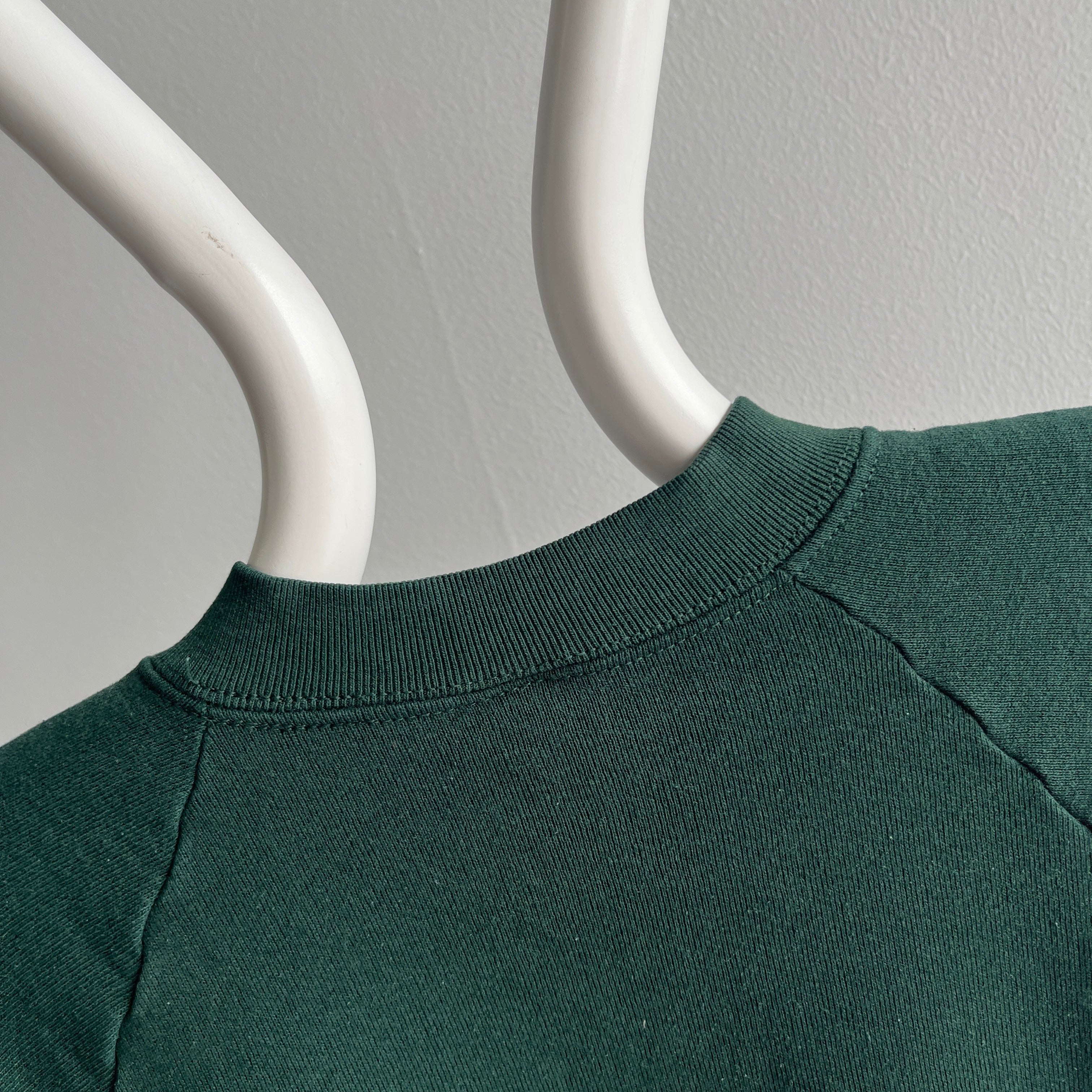 1980s Fir Green Blank Sweatshirt by FOTL - THIS