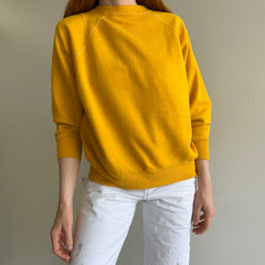 1970s Beyond Stained Marigold Yellow Sweatshirt - Dreamy