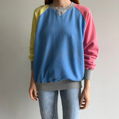 1990s Brooks Brothers Color Block Lovely Sweatshirt - Just Lovely