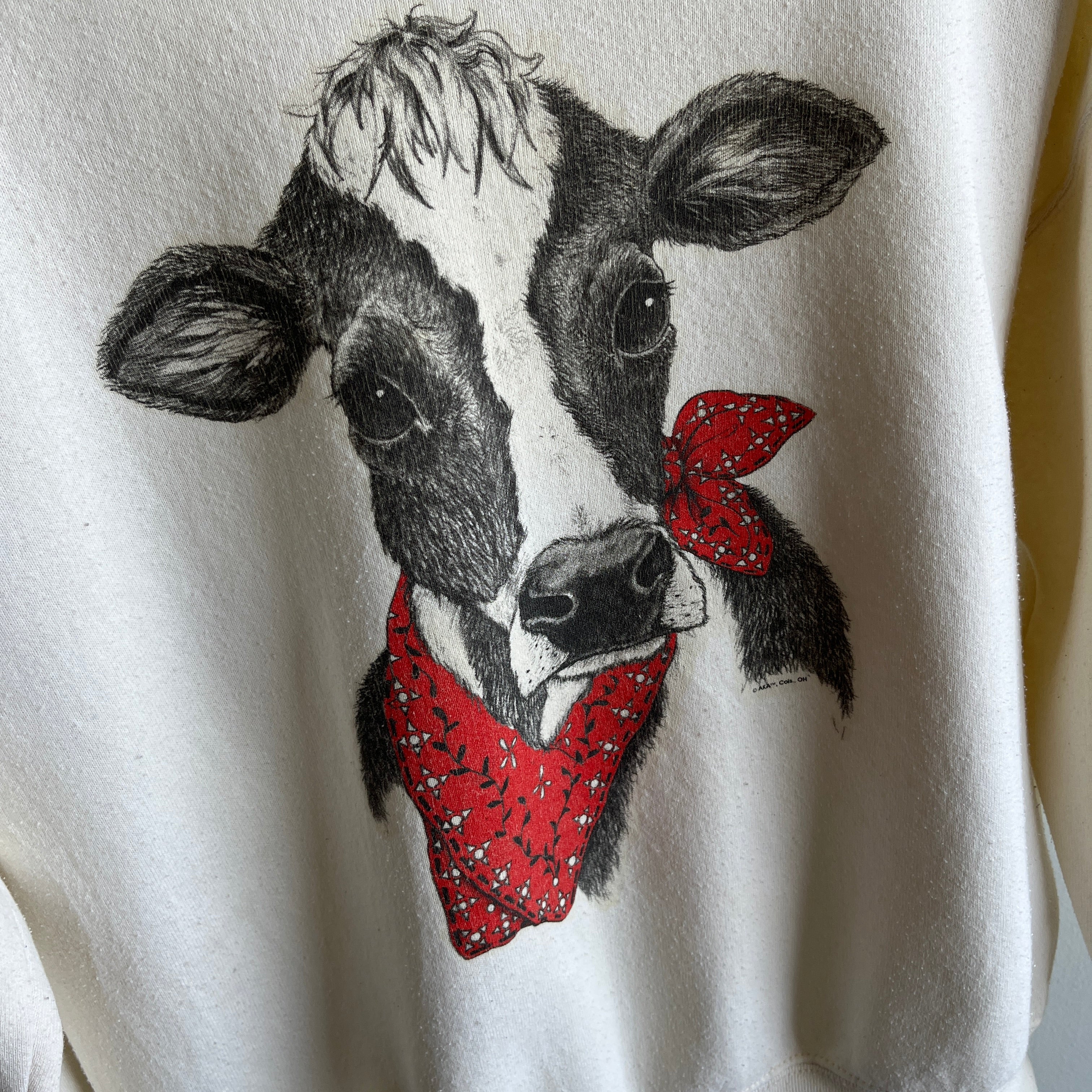 1980/90s Sweetest Cow in a Bandana Off White Sweatshirt by FOTL