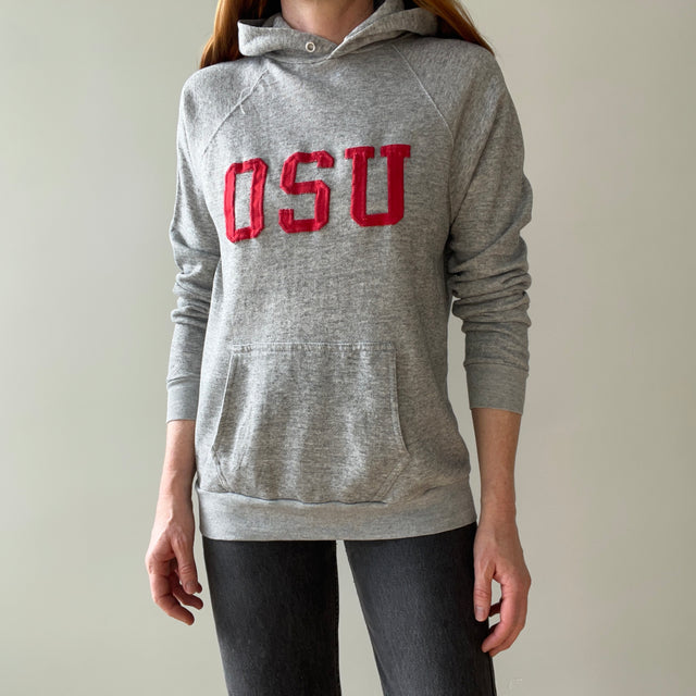 1970/80s OSU Ohio State University Thinned Out, Tattered And Worn Pullover Hoodie