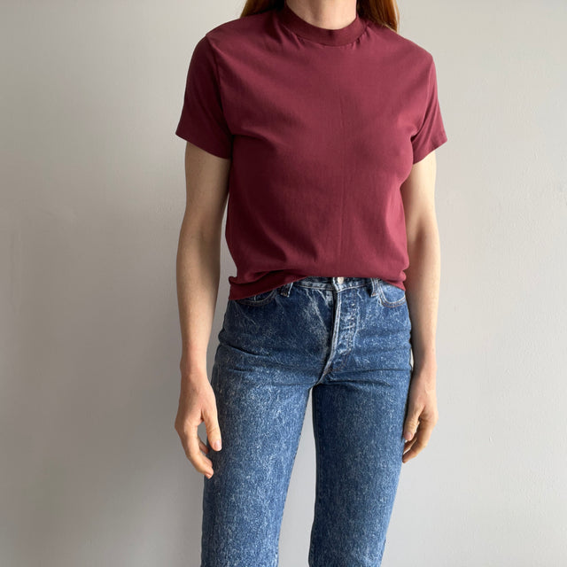 1970s Hi Cru by Stedman Hand Hemmed Thinned Out Lightweight 50/50 Burgundy T-Shirt