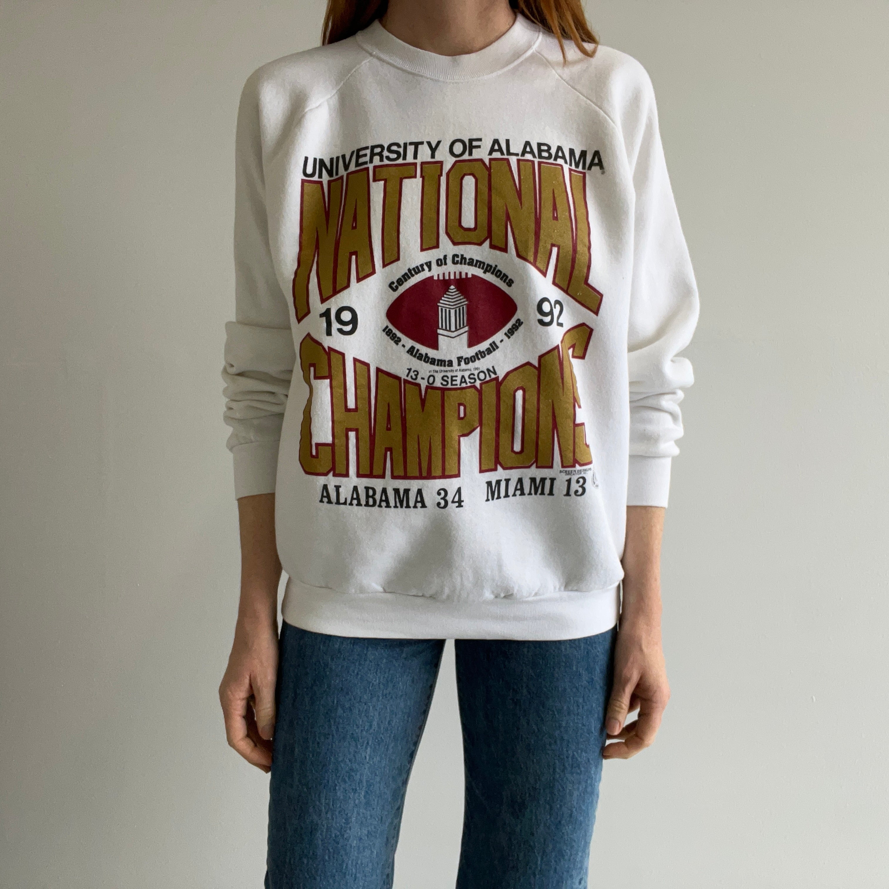 1992 University of Alabama Championship Sweatshirt 13-0