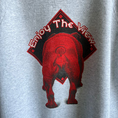 1980s Be The Lead Dog or Enjoy the View - Front and Back Bulldog Sweatshirt