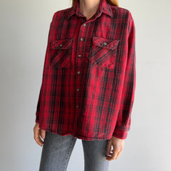 1990s Five Brothers Red and Black Dreamy Cotton Flannel