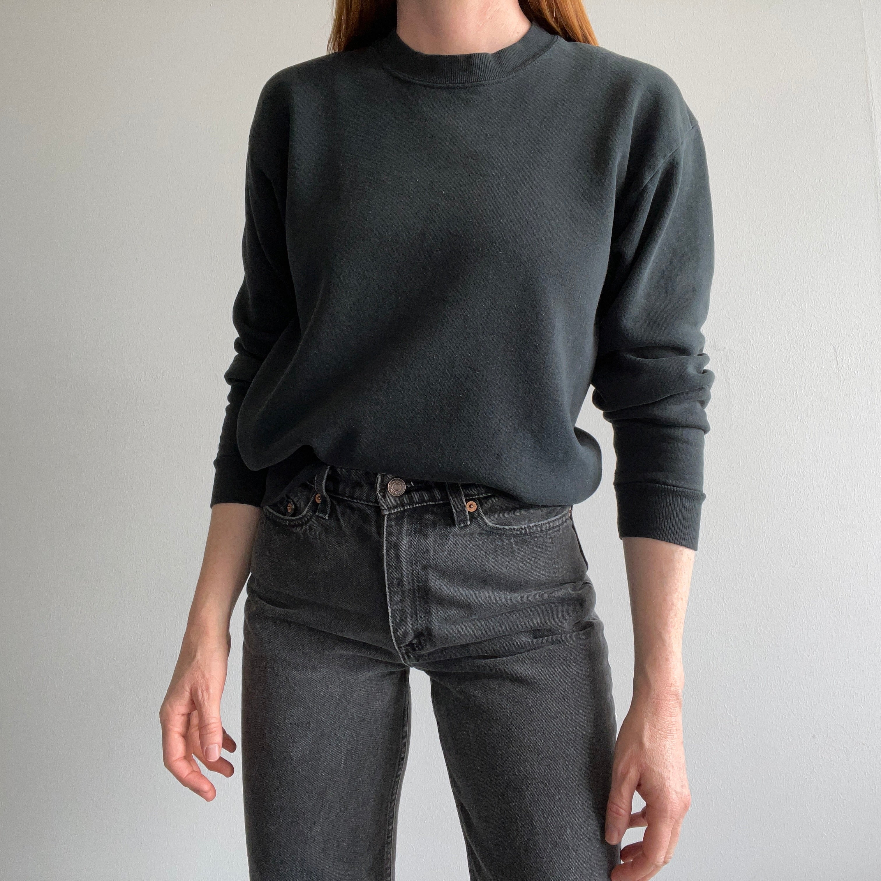 1990s Blank Black Sweatshirt