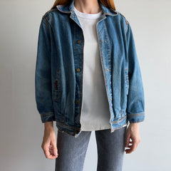 1980s Gitano Pleated Lightweight Denim Jean Jacket