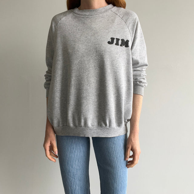 1980s "Made with Love by Mom" for her Adult Son Jim DIY Sweatshirt