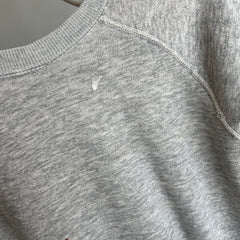 1970s Super Thin and Paint Stained Blank Gray Raglan - !!!!