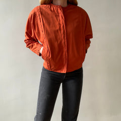 1980s Rust Orange Gianni Versace Pleated Zip Jacket