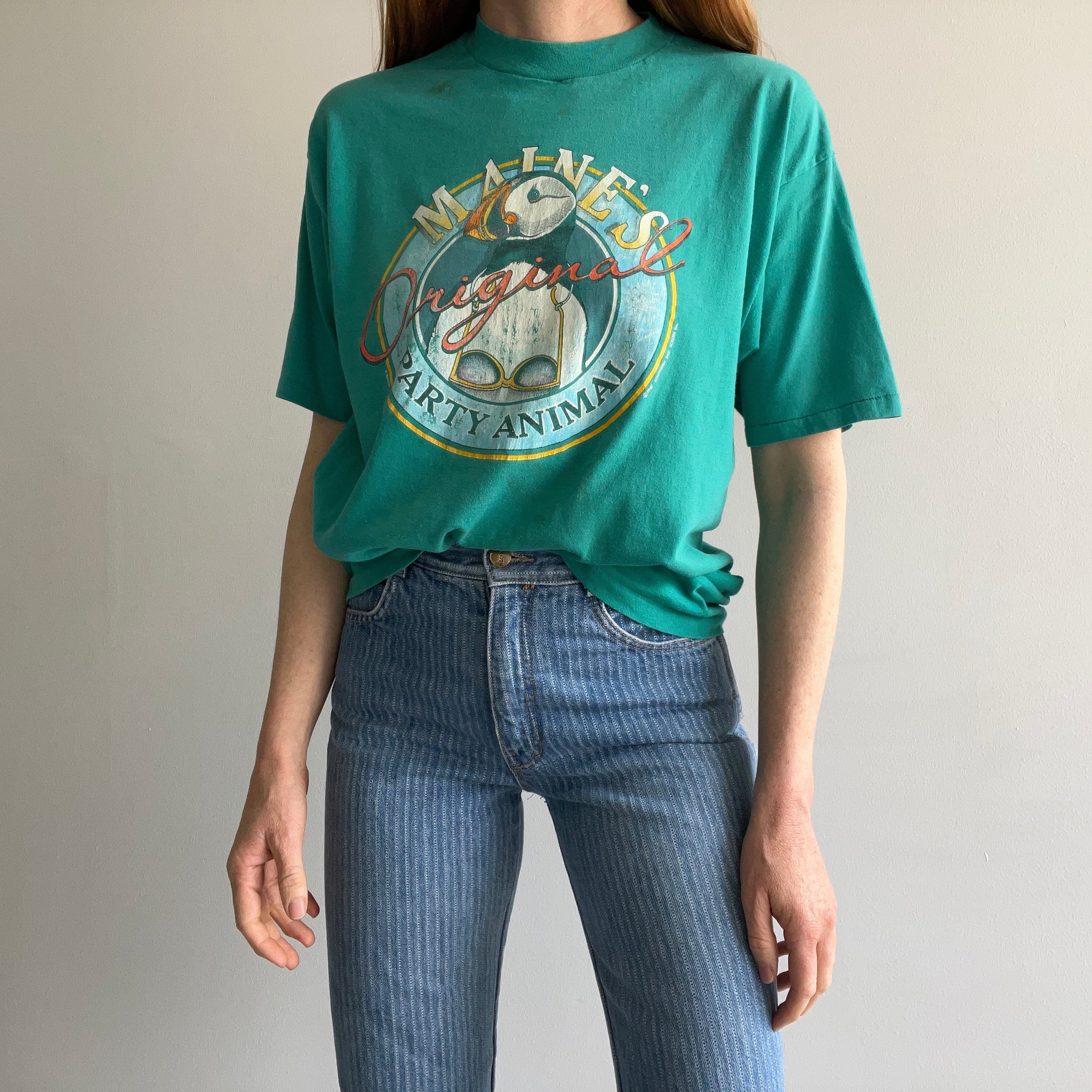 1987 Maine's Original Party Animal - Stained T-SHirt