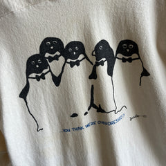 1980s .... You Think We're Overdressed? Penguin Cotton Football Style T-Shirt