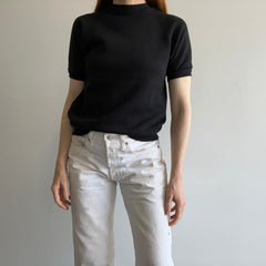 1980s New Old Stock Blank Black Warm Up - Swoon