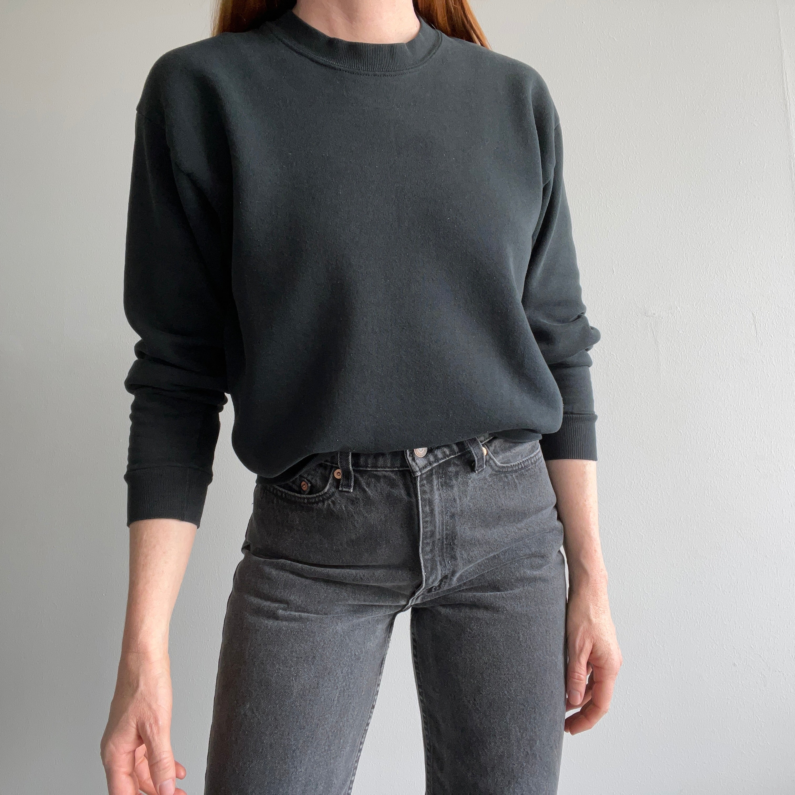 1990s Blank Black Sweatshirt